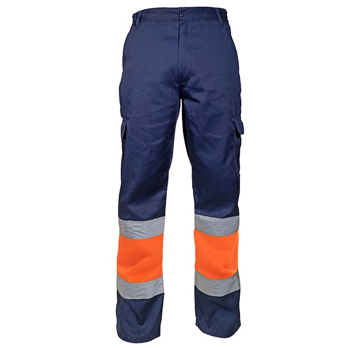 PANTALÓN MULTIBOLSILLOS ALTA VISIBILIDAD COMBINADO FORRO MICROPOLAR EN 20471 CLASE 1 EN 14058