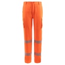 PANTALÓN MULTIBOLSILLO MONOCOLOR ALTA VISIBILIDAD BANDAS SEGMENTADAS EN 20471 CLASE 2 WIRE HV