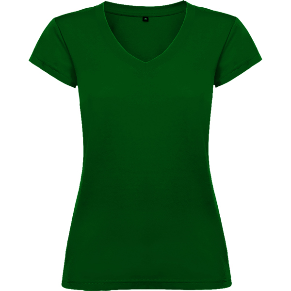 CAMISETA SRA  VICTORIA M/C PICO ENTALLADA 100%ALG.155GR