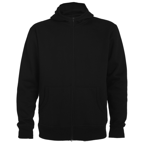 [CQ64210002] SUDADERA CRO CREMALLERA ENTERA CAPUCHA 280gr35%ALG MONTBLANC (XS, 02 NEGRO)
