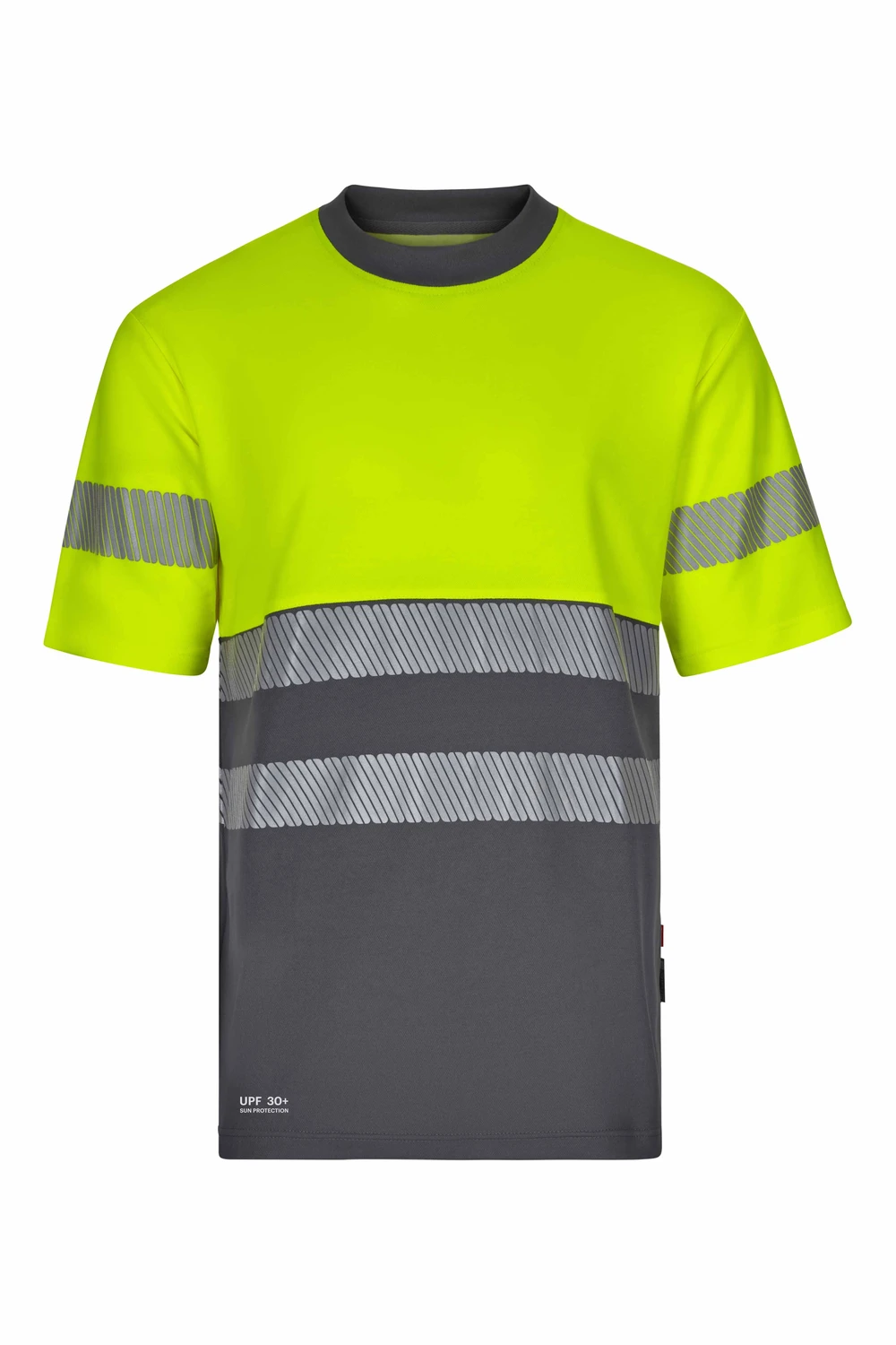 [305643_08/20_S] CAMISETA M/CORTA MONOCOLOR ALTA VISIBILIDAD BANDAS SEGMENTADAS EN 20471 CLASE 2 305643 (S, 08/20 GRIS/AMARILLO FLÚOR)