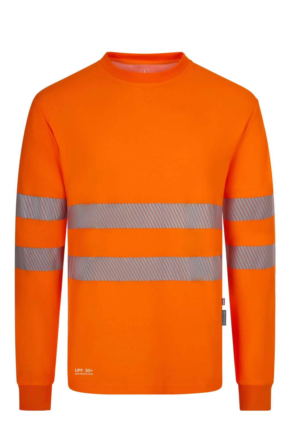 [305644_19_S] CAMISETA M/LARGA MONOCOLOR ALTA VISIBILIDAD BANDAS SEGMENTADAS EN 20471 CLASE 2 305644 (S, 19 NARANJA FLÚOR)