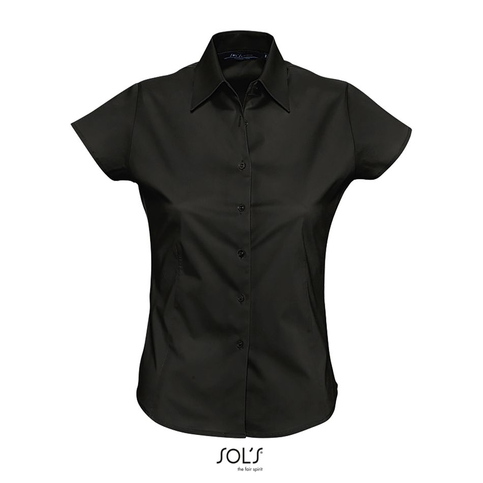Blusa m/corta strech Excess cuello camisero