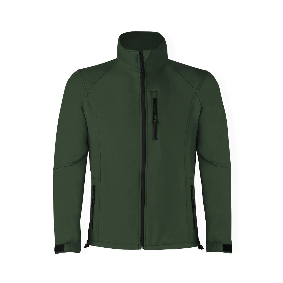 [3854_VERDE BOTELLA_S] SOFT SHELL CRO 3 BOLSILLO 300GR MICROPOLAR INTERIOR MOLTER (S, VERDE BOTELLA)