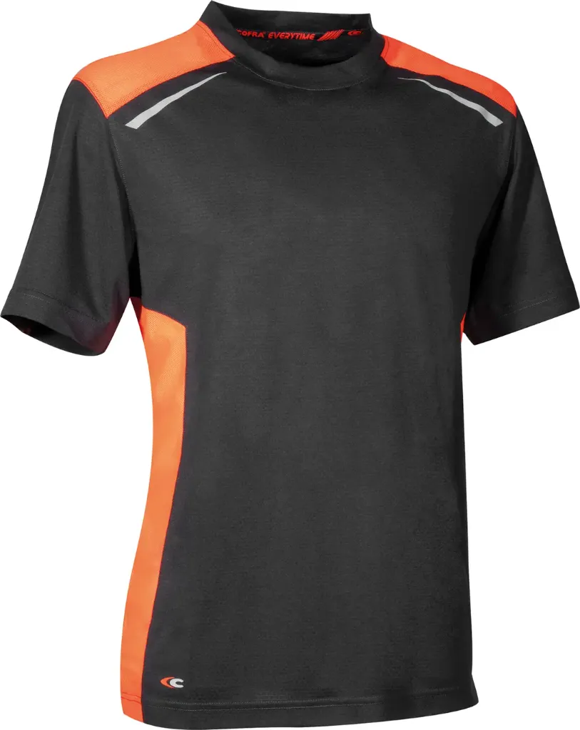 Camiseta m/corta combinada poliéster técnico Dunkerque (XS, 04 GRIS OSCURO/NEGRO)