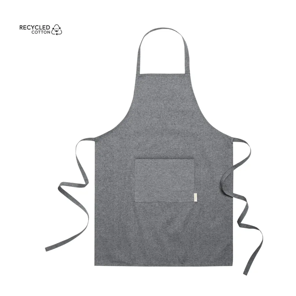 [6831-Negro] Delantal con peto algodón reciclado fino 65x90 cm Pissek (Negro)