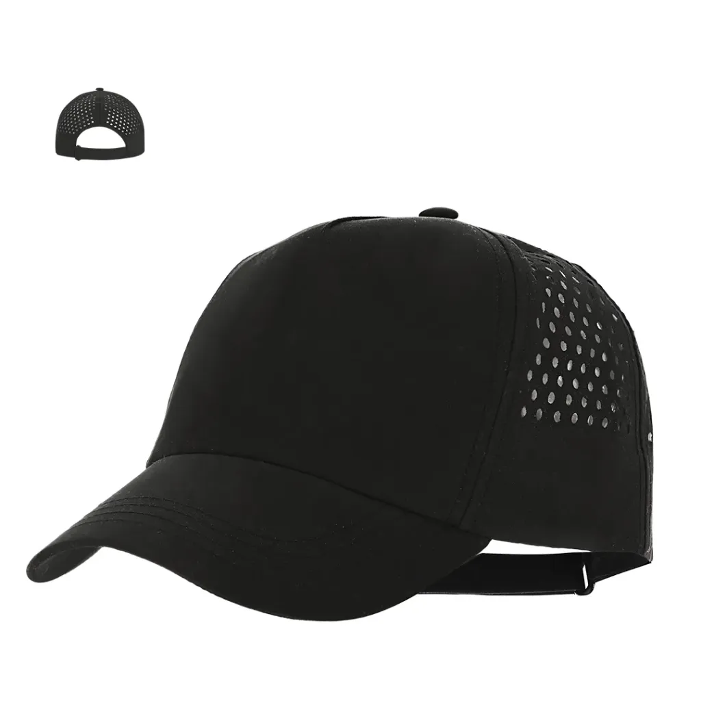 GORRA 5 PANELES EN MICROFIBRA ITHACA PERFORADA (MARINO)