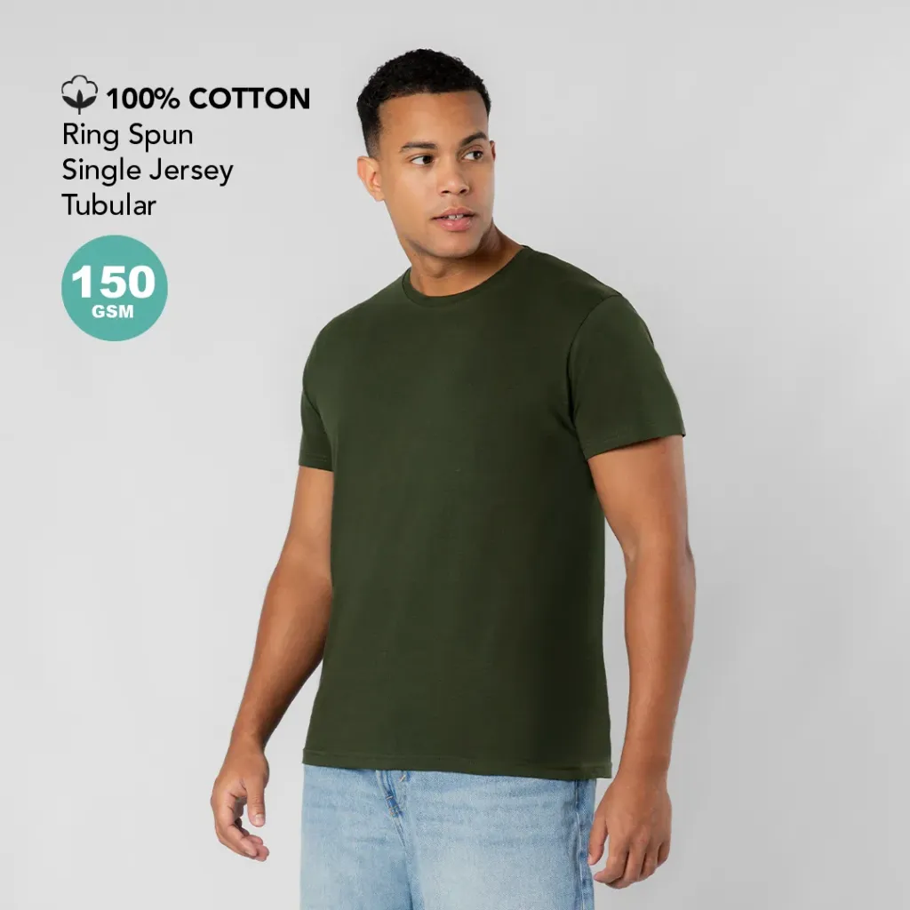 Camiseta m/corta hombre tubular 150 gr. Epika (S, Negro)