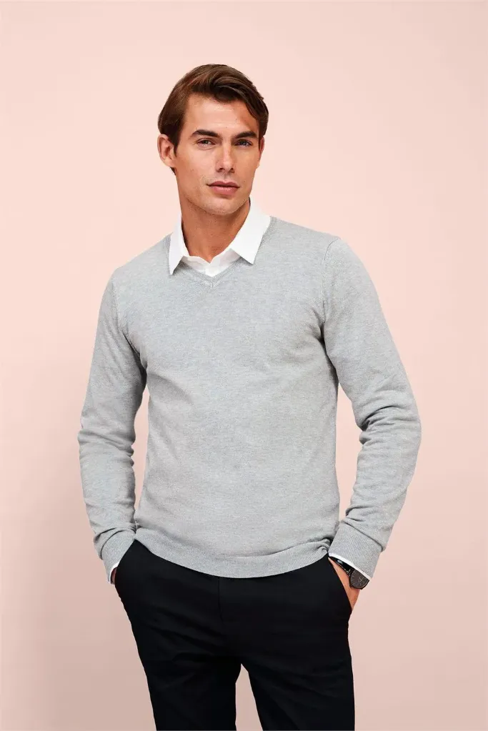 Jersey hombre cuello pico corte ajustado Viscosa Poliester Glory