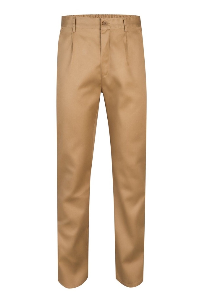 [349_06_36] PANTALON CON PINZA CON GOMA Y TRES BOLSILLOS (36, 06 BEIGE)