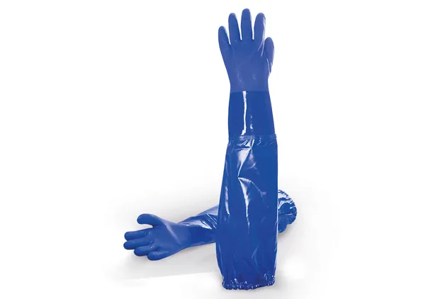 Guante químico PVC 62 cm largo EN374-407-388