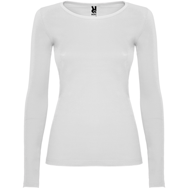 [CA12180101] CAMISETA SRA M/L CUELLO REDONDO EXTREME WOMAN 100% ALGODON (S, 01 BLANCO)