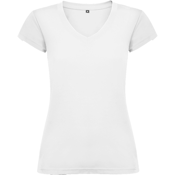 [CA66460101] CAMISETA SRA  VICTORIA M/C PICO ENTALLADA 100%ALG.155GR (S, 01 BLANCO)