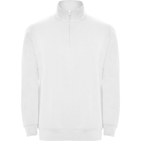 [SU11090101] SUDADERA CRO MEDIA CREMALLERA 280GR 60%POL 40%ALG ANETO (S, 01 BLANCO)