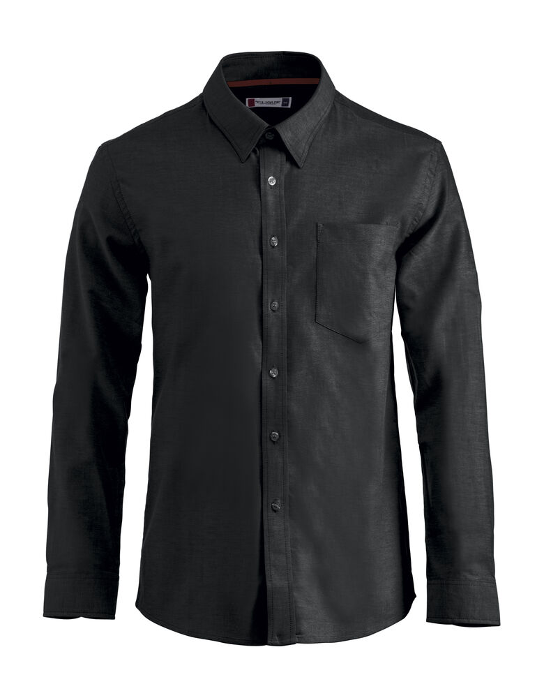 [027311-99-4] CAMISA M/L 1 BOLSILLO NEW OXFORD 130GR BOTON CUELLO OCULTO (S, 99 Negro)